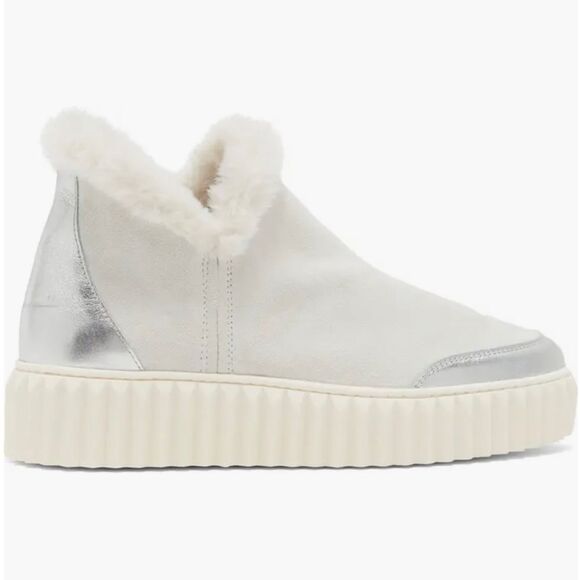 NWT Voile Blanche Luna Faux Fur Trim Mid Sneakers Shoe Size 37 / Size US 7 - Picture 2 of 10